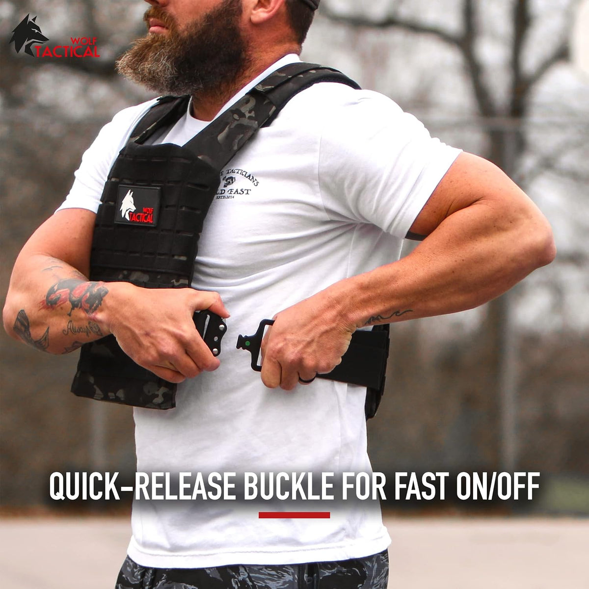 WOLF TACTICAL Quick-Release Weighted Vest for Men Workout Vest, Strength Training Weight Vests Weighted Vest Men