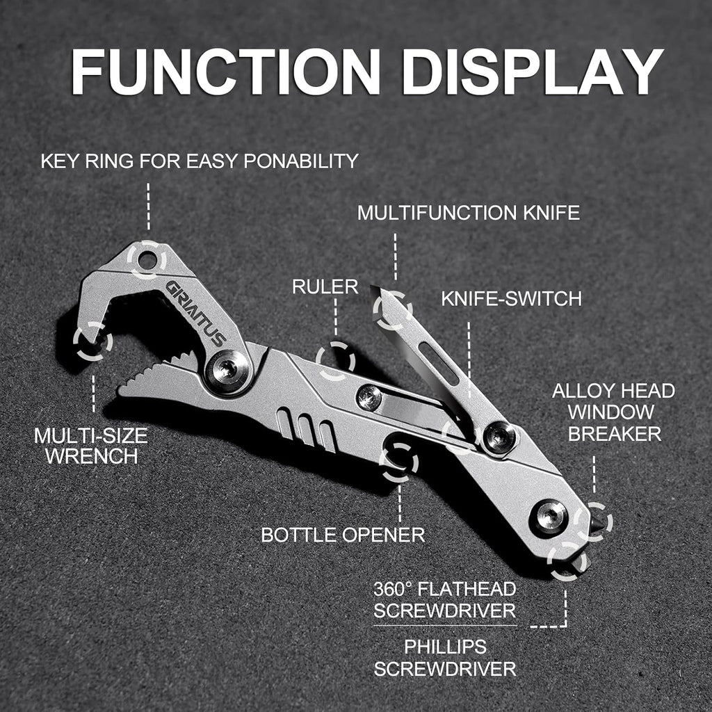 EDC Multitool 7 in 1 with knife, Wrench, Folding Knife, Screwdriver