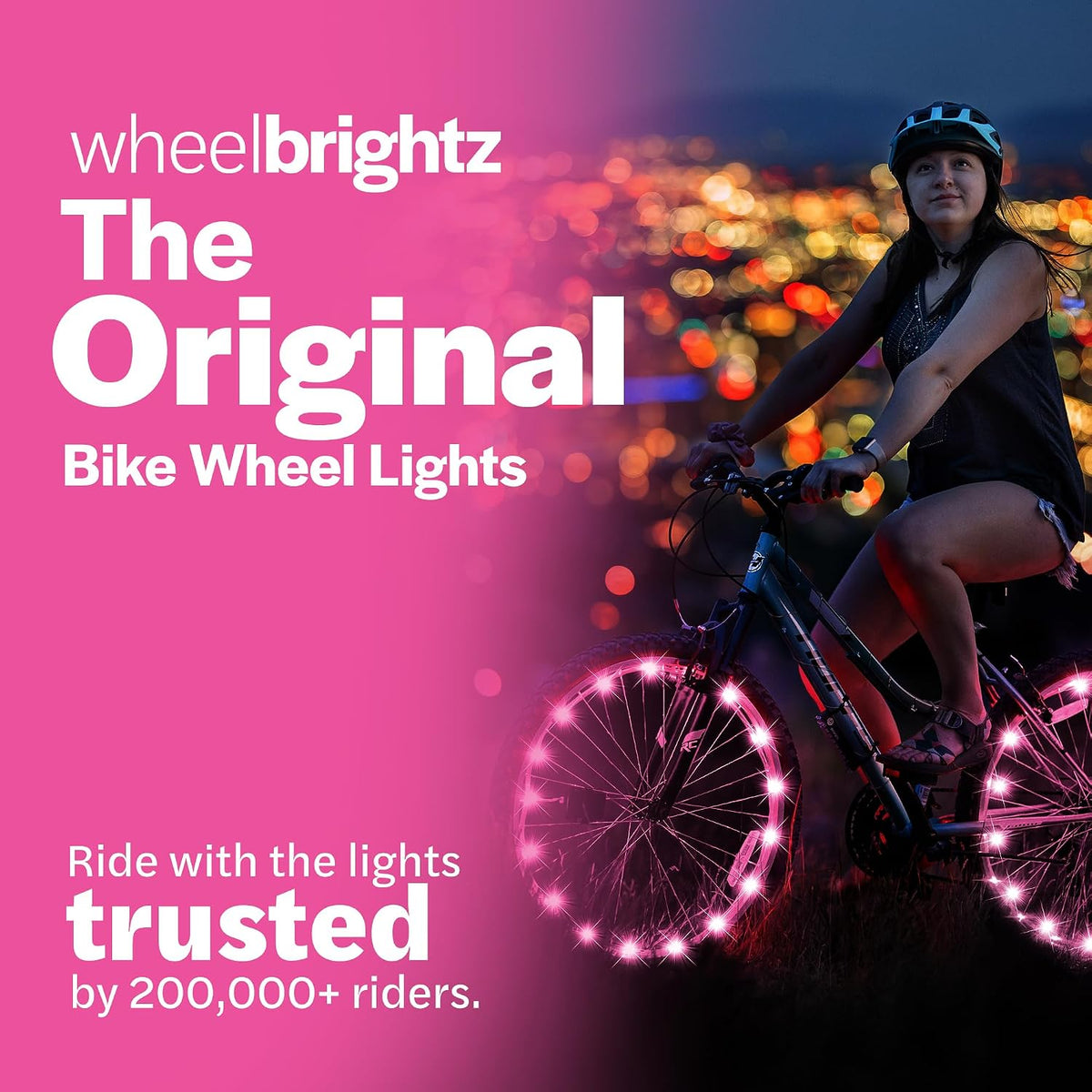 Brightz WheelBrightz LED Bike Wheel Lights - 2026 Edition with Superior Straps & LED-Weatherproof Shield! 14 Colors - Unmatched Durability, Visibility & 48+ Hours of Dazzling Illumination
