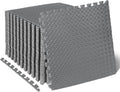 ProsourceFit Exercise Puzzle Mat ½-inch, EVA Interlocking Foam Floor Tiles for Home Gym, Workout Equipment, Kids Play Areas, Grey, 144 SQ FT - 36 Tiles