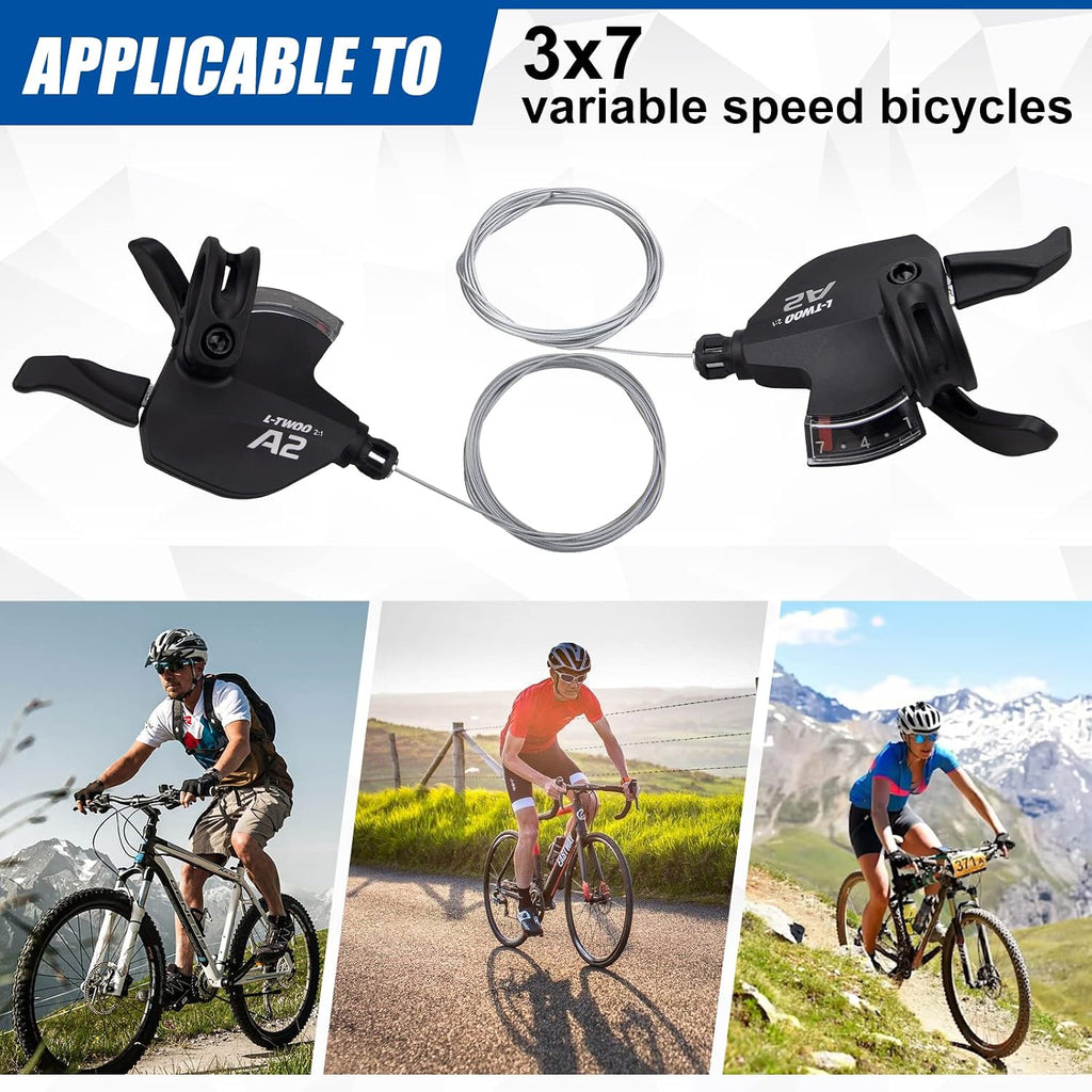 WEEROCK Bike Shifter Lever 21 Speeds 3x7 Thumb Gear Shift Lever for Mountain Bicycle