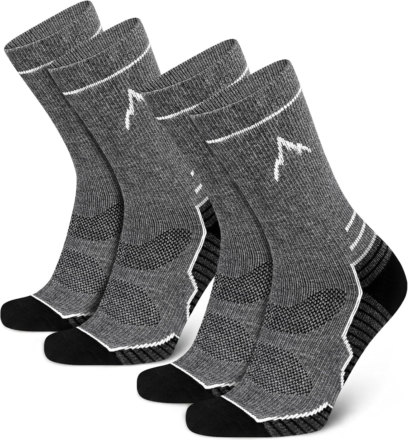 SIXDAYSOX Merino Wool Socks Mens, Crew Cushioned Hiking Socks Men Size 8-16