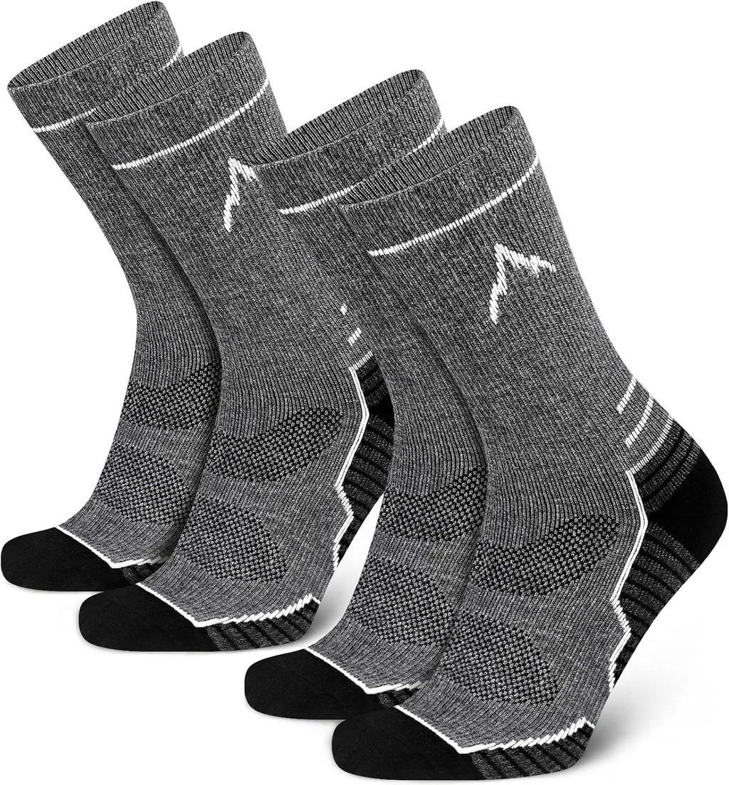 SIXDAYSOX Merino Wool Socks Mens, Crew Cushioned Hiking Socks Men Size 8-16