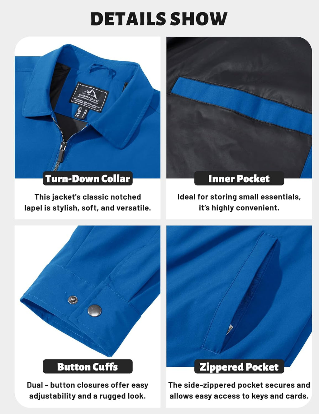 TACVASEN Men's Lightweight Jacket Fall Water-repellent Windbreaker Jackets