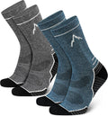 SIXDAYSOX Merino Wool Socks Mens, Crew Cushioned Hiking Socks Men Size 8-16