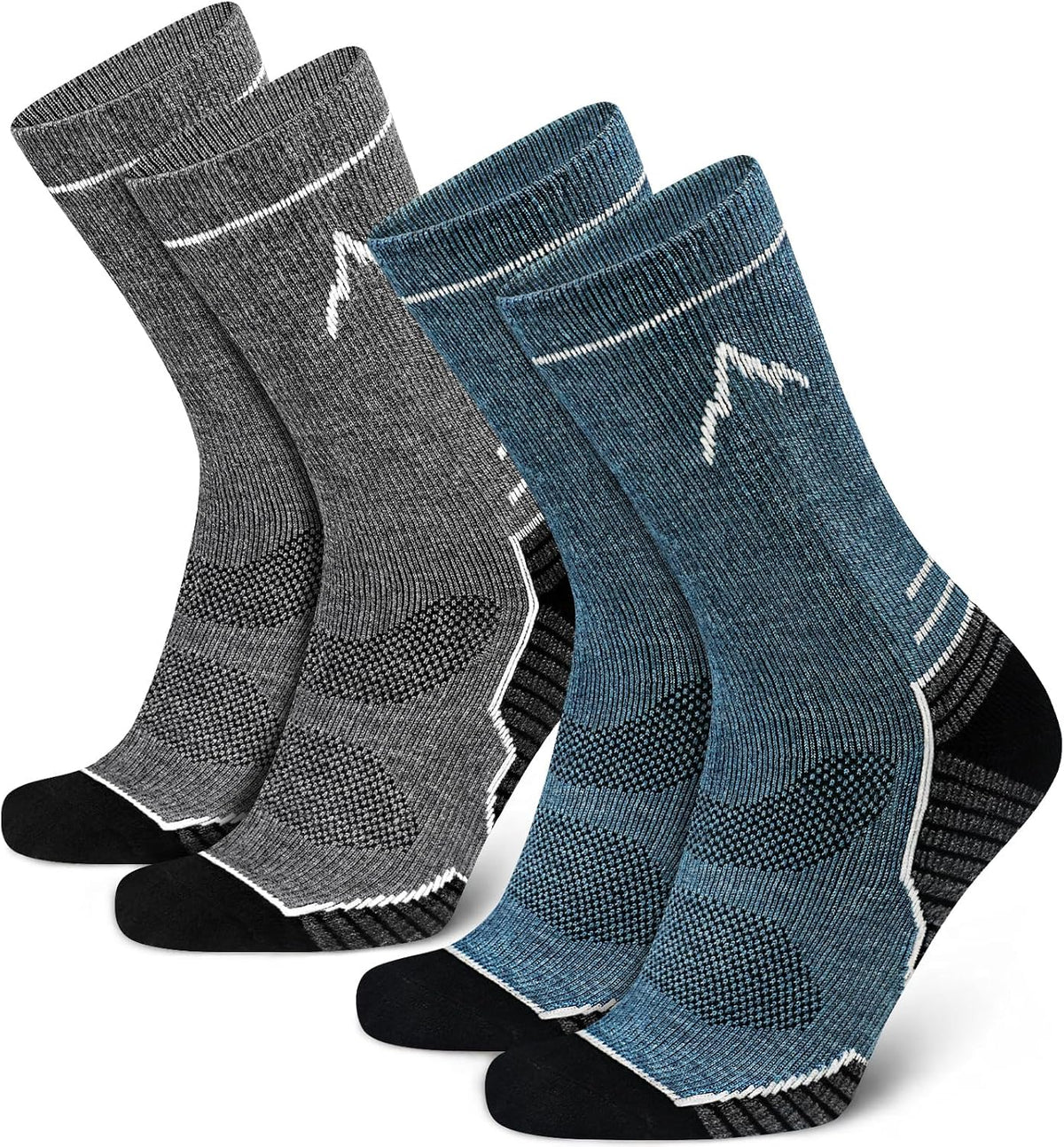 SIXDAYSOX Merino Wool Socks Mens, Crew Cushioned Hiking Socks Men Size 8-16