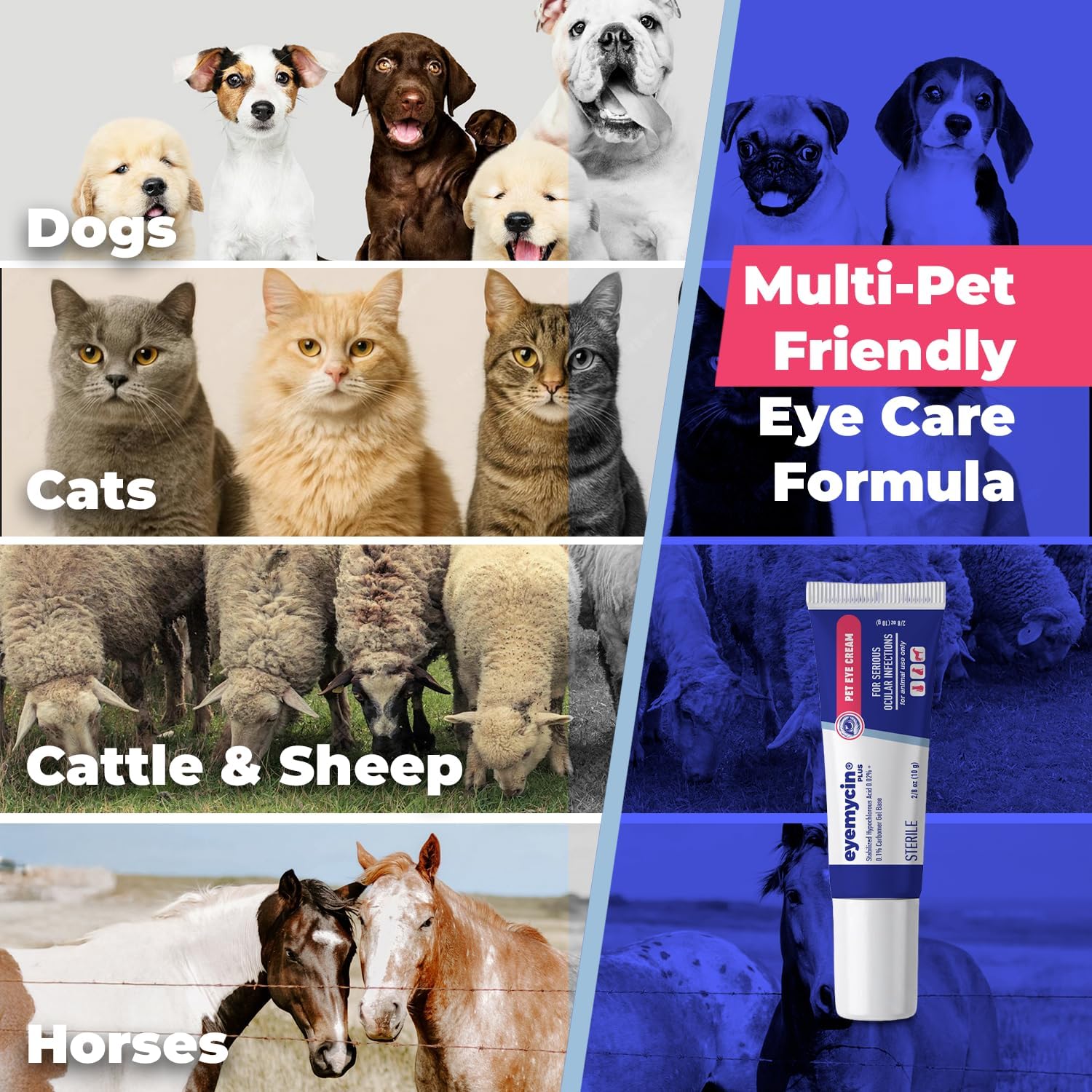 EYEMYCIN Pet Eye Health for Dogs, Cats, Cattle, Sheep, Horses, Birds and Puppies, Kitten (1 Pack)