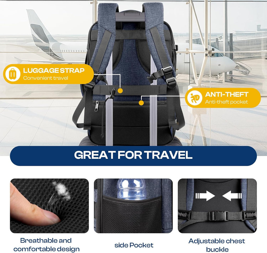 Big Travel Backpack, 40-50L Expandable Large Carry On Backpack