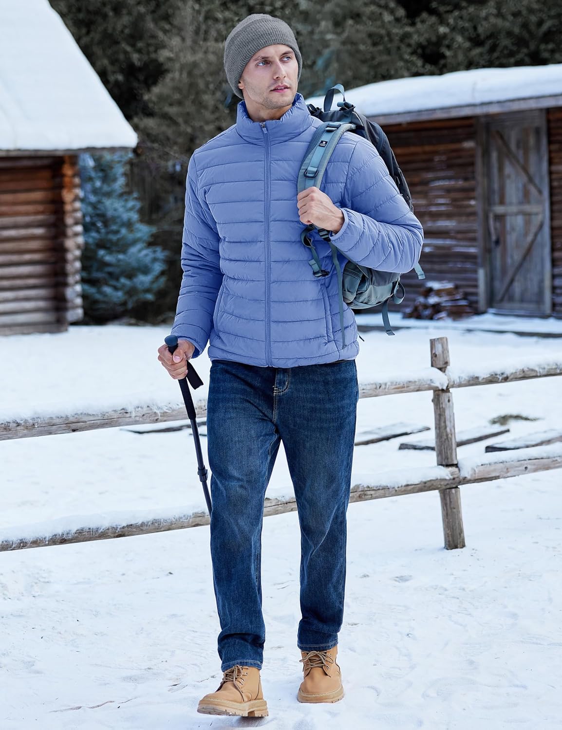 TACVASEN Men's Lightweight Puffer Jacket Quilted Insulated Winter Coat