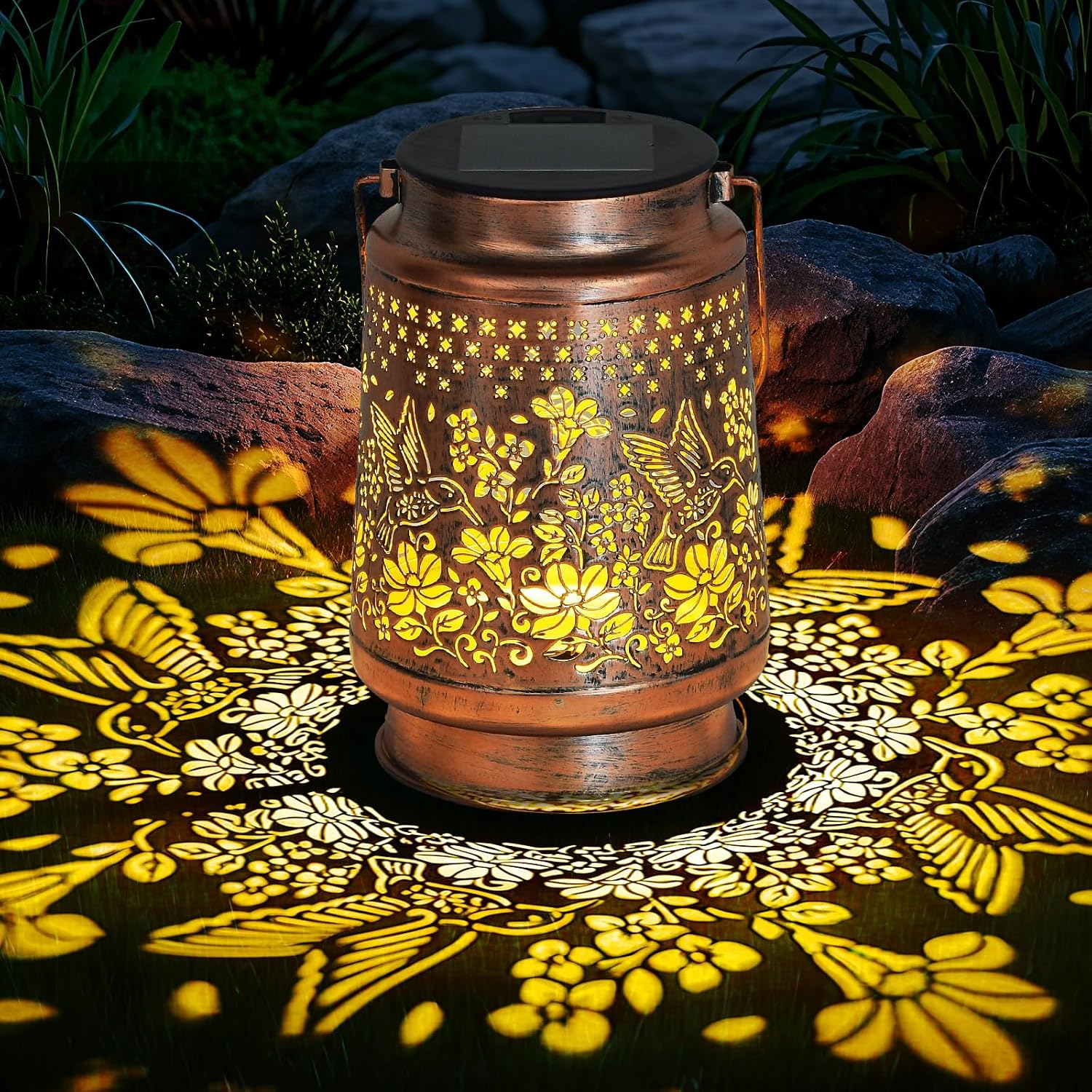 Solar Lantern Outdoor Waterproof Decorations Garden Decor, Christmas Birthday Gifts for Women, Mom, Grandma Decorative Garden, Yard, Patio, Lawn, Balcony Porch - Hummingbird