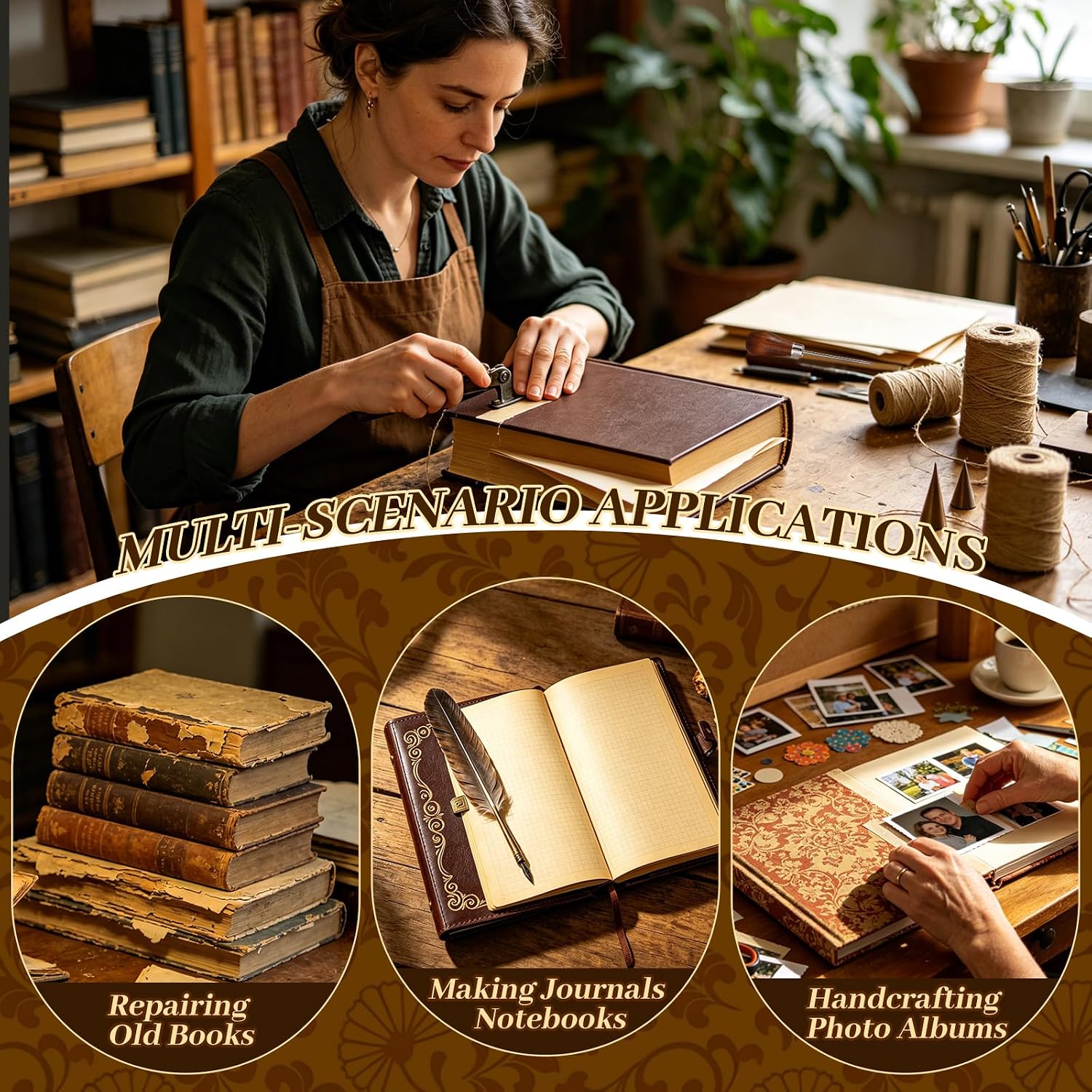 FOGWOWO 208 Pcs Book Binding Kits,Book Making Kit with Video Tutorials