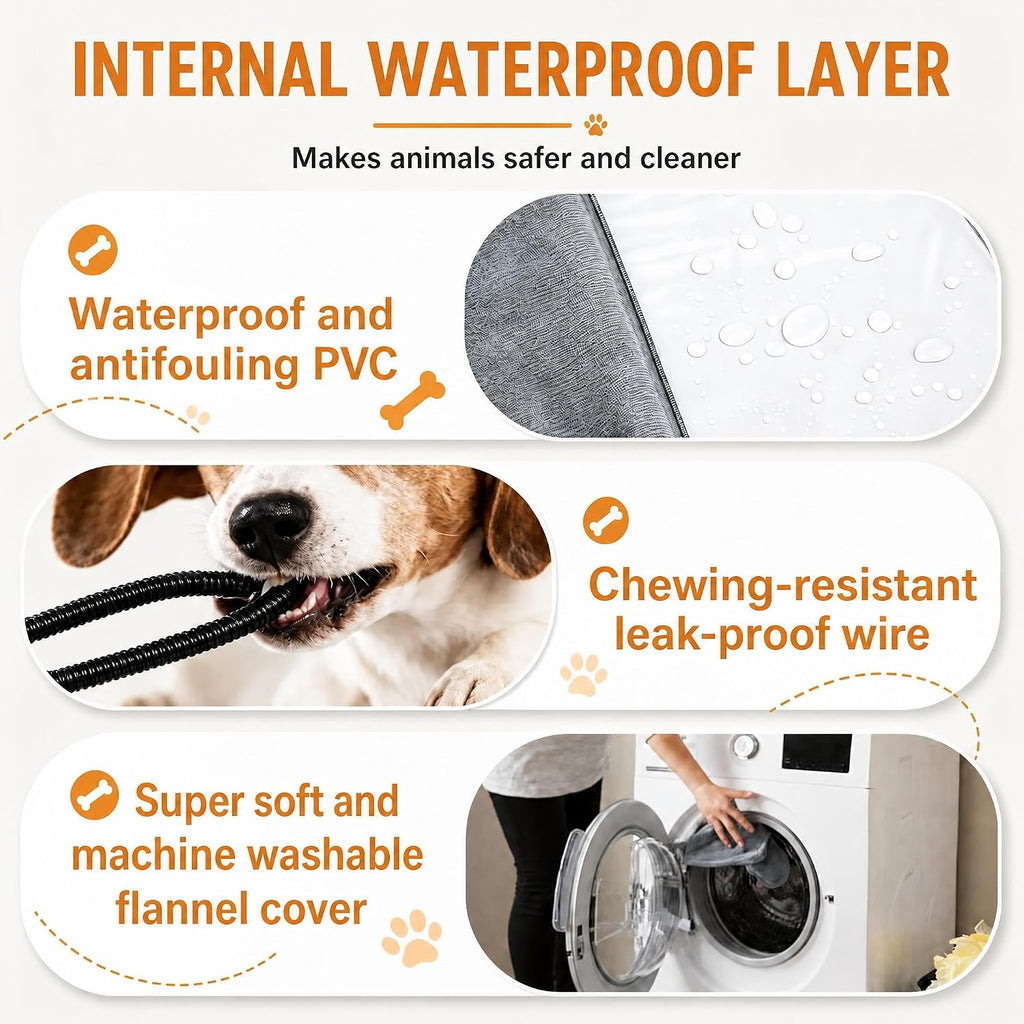 Dog Heating Pad Outdoor 28×18in with Adjustable 9 Temp Setting & Timer