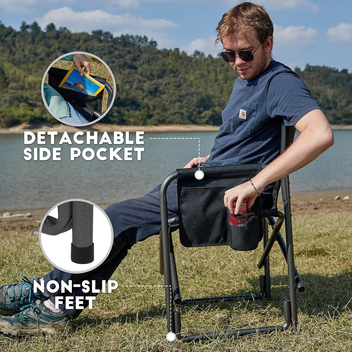 TIMBER RIDGE Aluminum Oversized Camping Chair, Support 400lbs