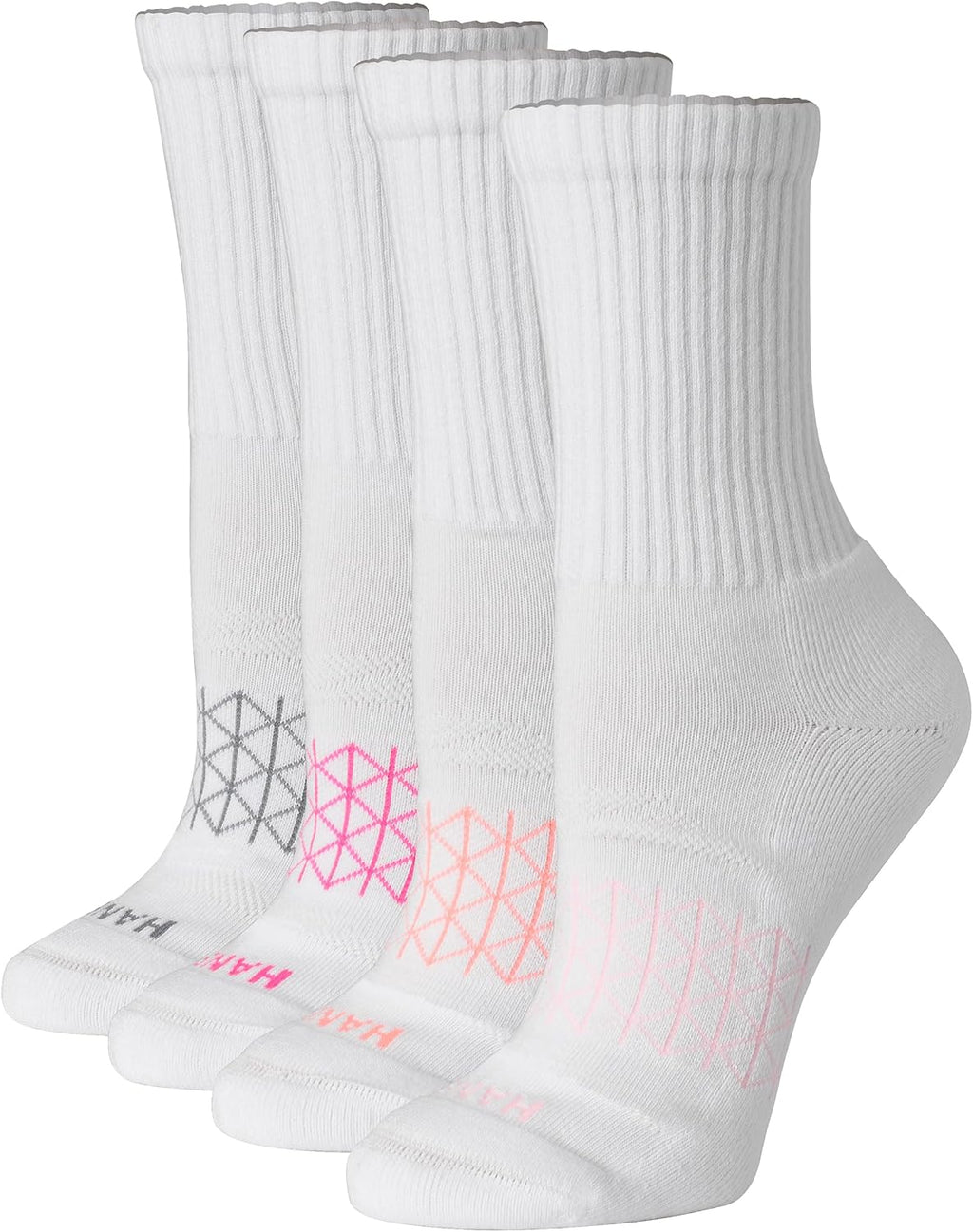 Hanes Women's Socks, 4-pack, Absolute Active Cushioned Moisture-wicking Best Women's Socks, Crew, Ankle and No Show