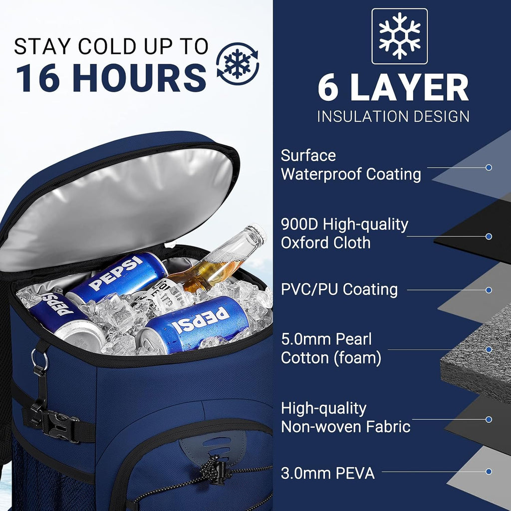 Cooler Backpack, Soft Leak Proof Backpack Coolers for Men Women