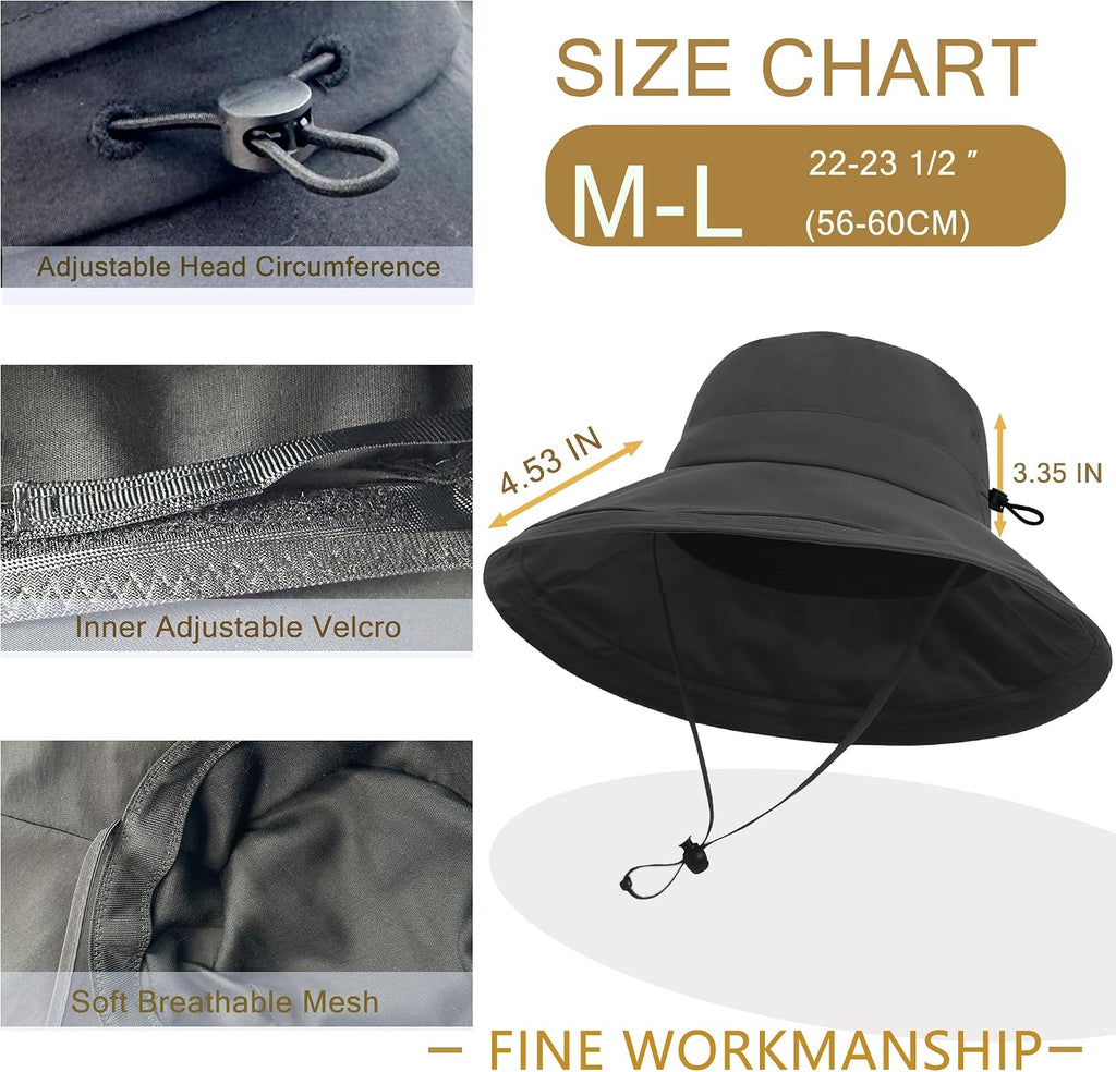 Sun Hats for Women UV Protection Wide Brim Hat with Ponytail Hole
