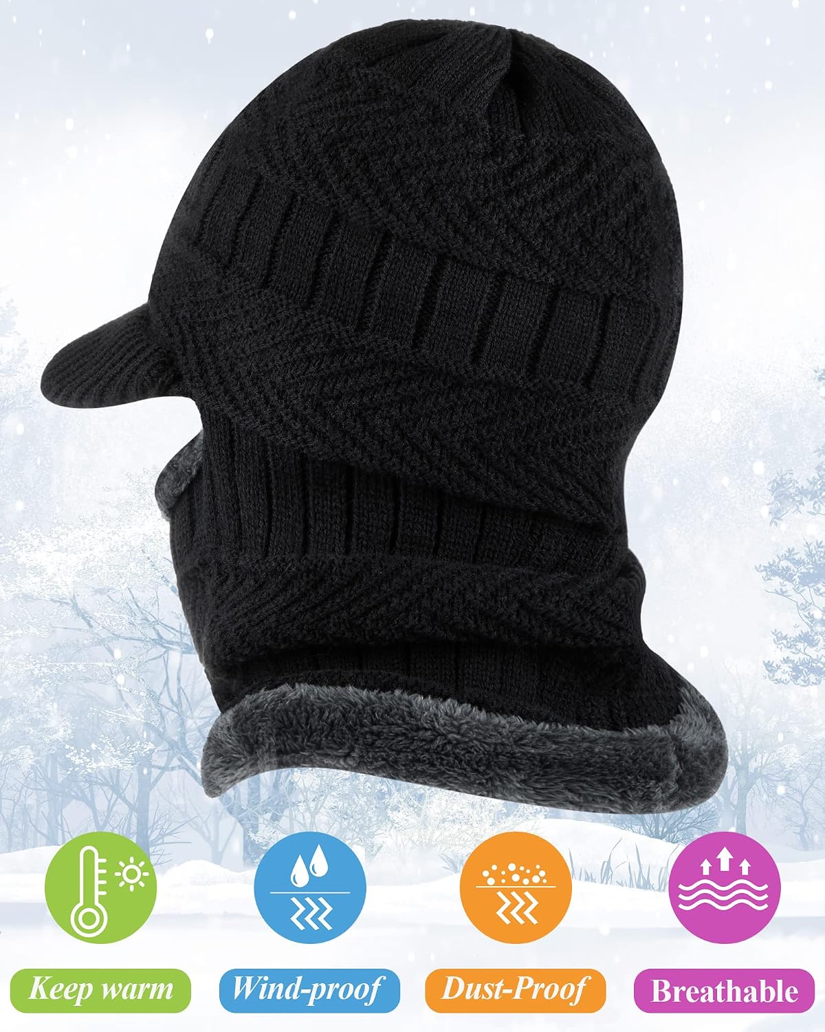 Syhood Winter Balaclava Ski Mask Fleece Lined