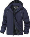 Outdoor Men's Waterproof Raincoat Windbreaker Lightweight Rain Jacket with Detachable Hood