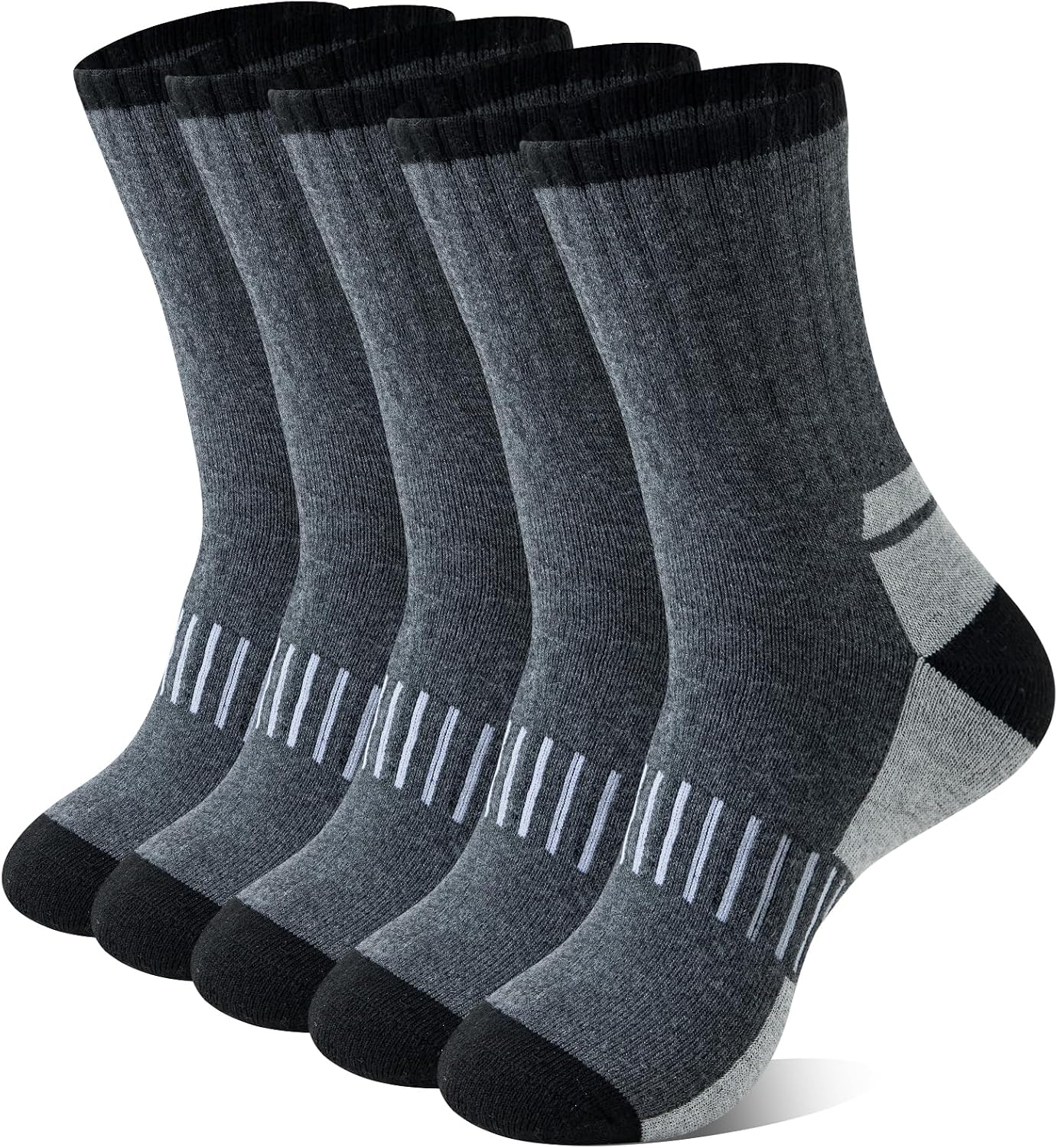 Josnown Thermal Hiking Socks Mens 5 Pairs Warm Winter Cushioned Boot Socks