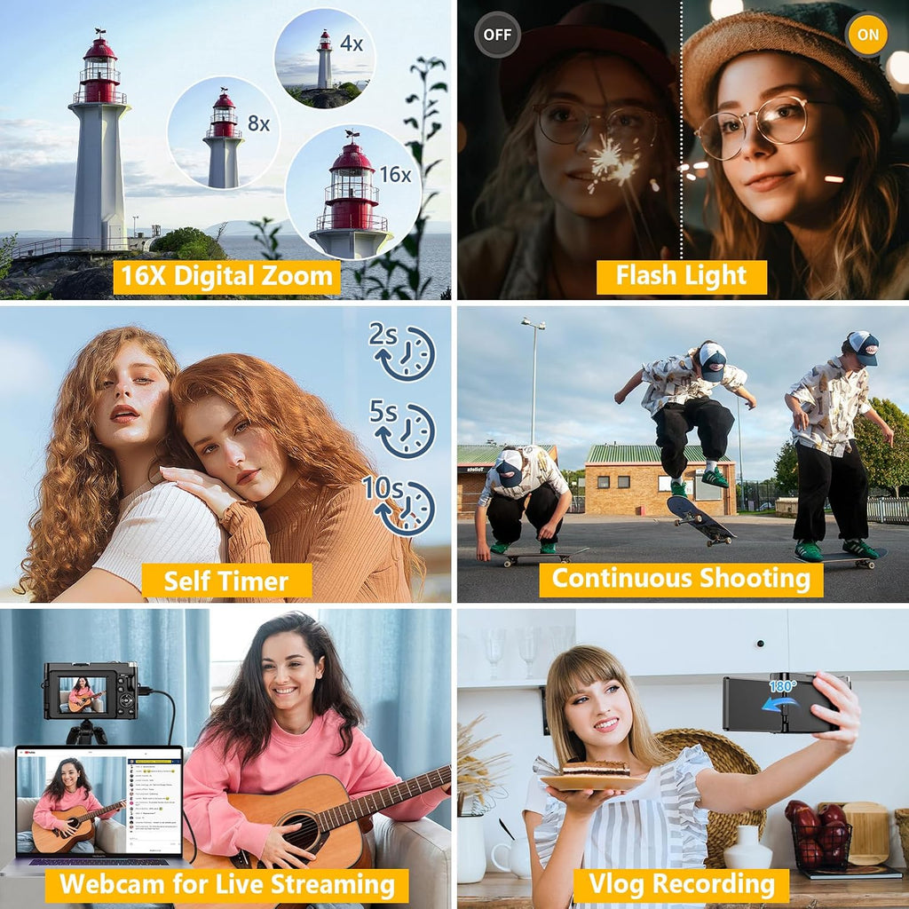 4K Digital Camera for Photography Autofocus, Upgraded 64MP WiFi Vlog Camera