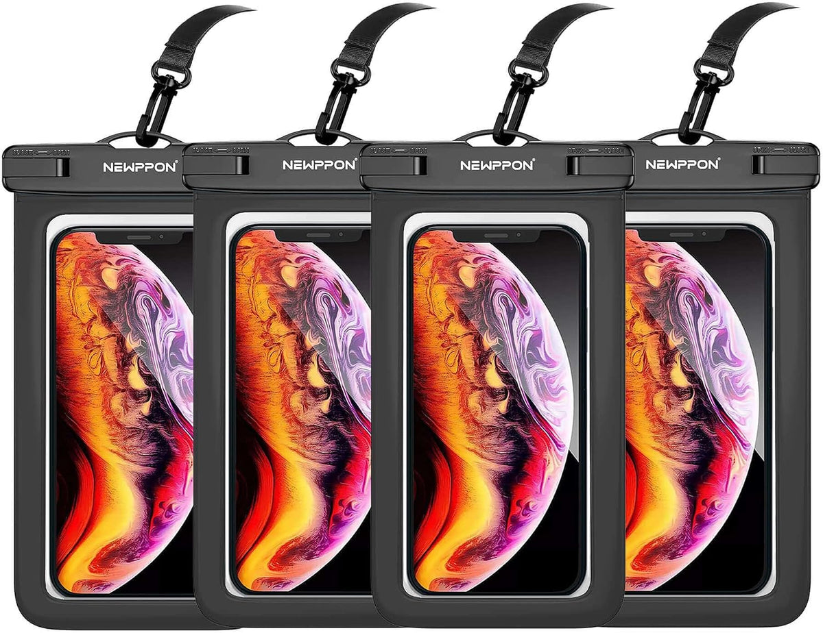 4 Pack 8.5“ Waterproof Cell Phone Pouch - Underwater Dry Bag Case Lanyard - Water Proof Clear Holder Protector for iPhone 16 15 14 Pro Max Plus Samsung Galaxy S25 S24 Ultra Note for Beach Swimming