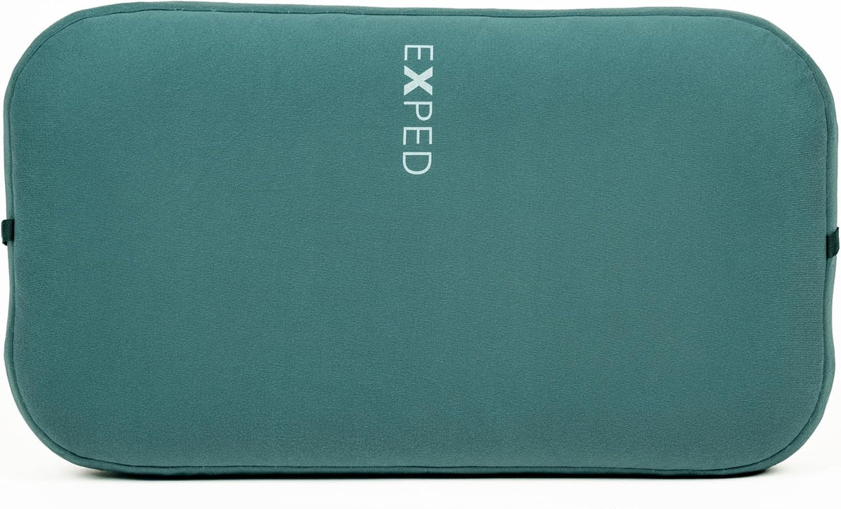Exped Mega Pillow - Lightweight Inflatable Camping Pillow with Washable Cover & Adjustable Comfort for Neck Support in Backpacking & Van Adventures (52 x 32 x 12cm), Cypress