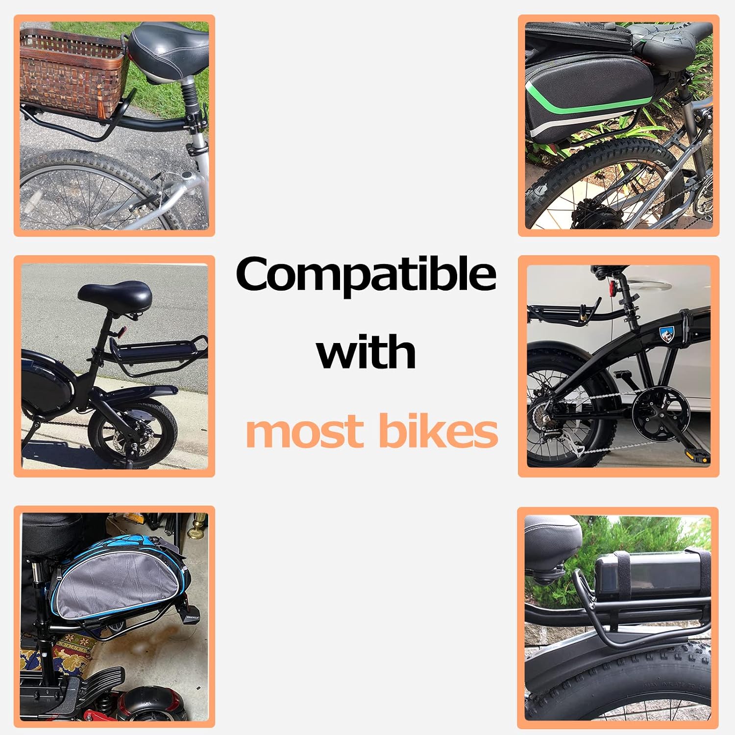 Rear Bike Rack with Quickly Release Camp,Retractable Aluminum Alloy Bicycle Cargo Rack,Thickened Frame and Main Tube for 26"-29" Frames Commuter Carrier,Max Weight 22lb,YONTUO