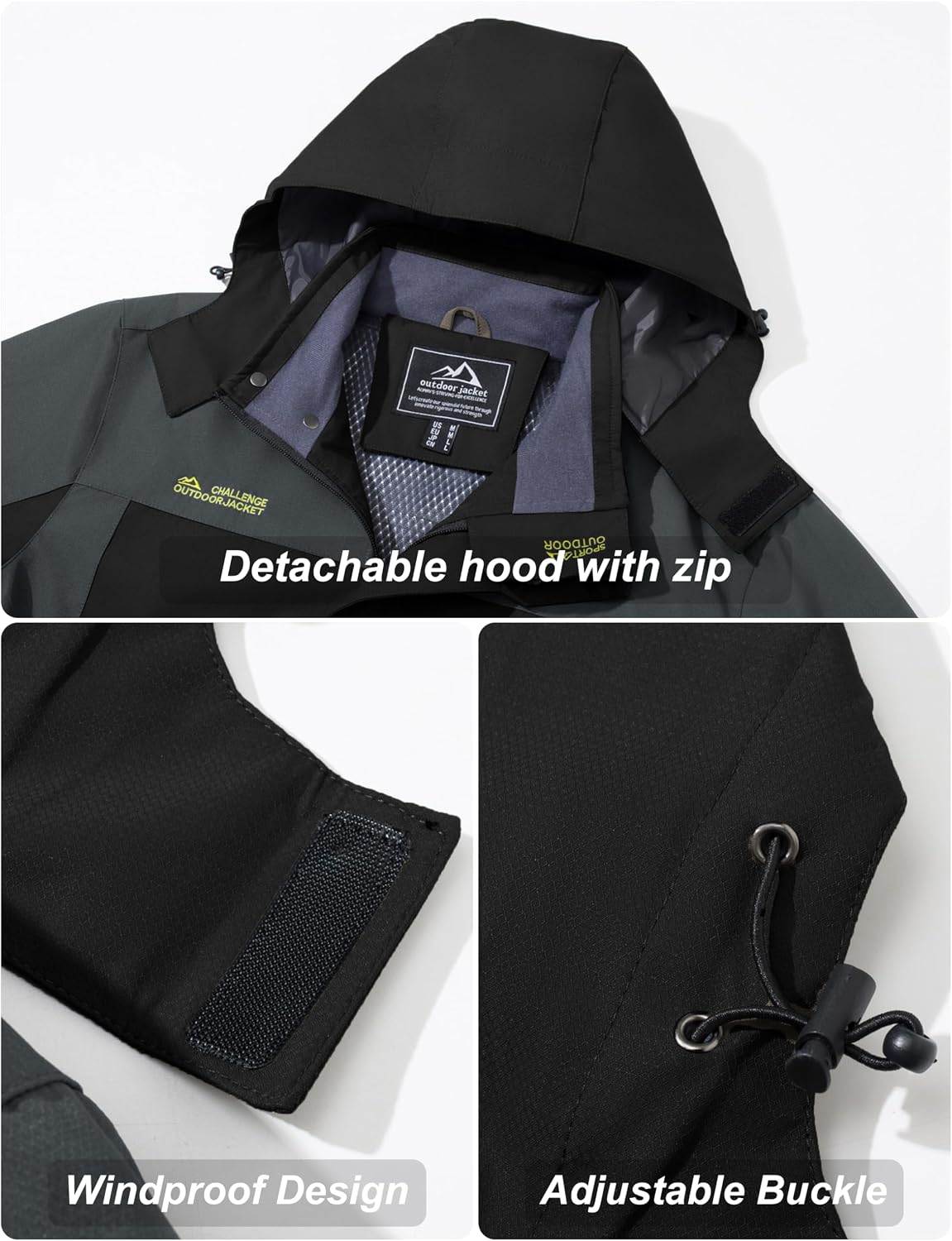 MAGCOMSEN Men's Rain Jacket Lightweight Windbreaker Fishing Raincoat