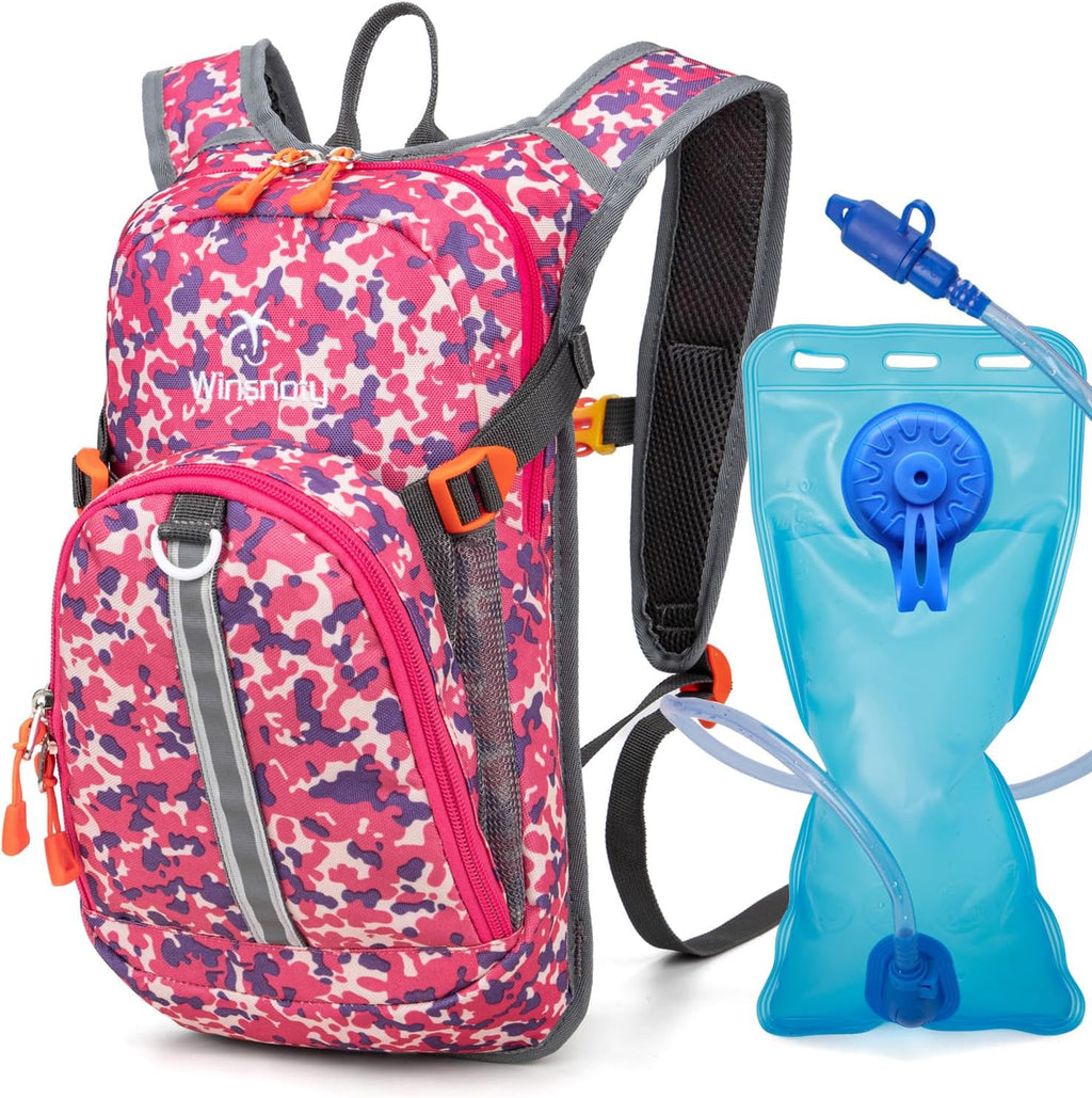 Kids Hydration Backpack, Water Hiking Backpack for Boys or Girls with 1.5L Reservoir Bladder