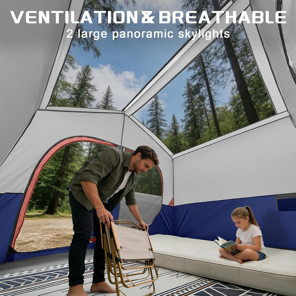 HG 6-8 Person Camping Tent Waterproof Family Cabin Tent for Camping