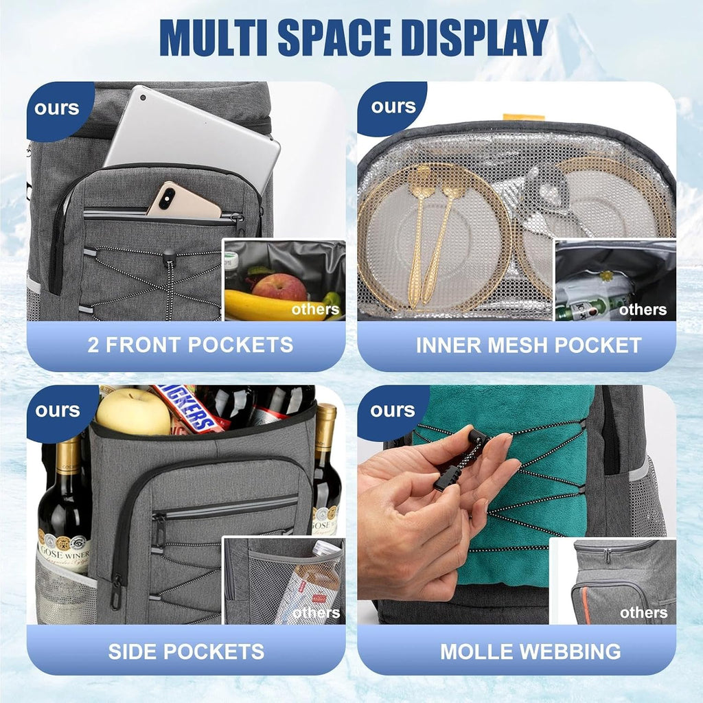 Backpack Cooler Insulated Leakproof, Soft Cooler Backpack for Beach