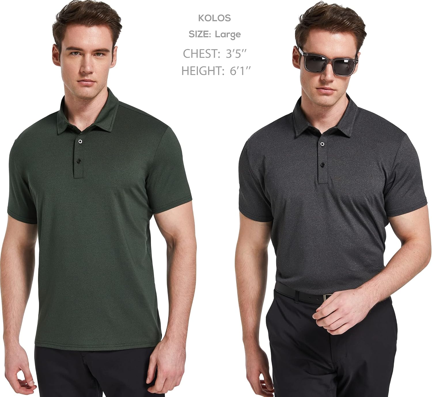 5 Pack Men's Polo Shirts Short Sleeve Golf T Shirt Performance Casual