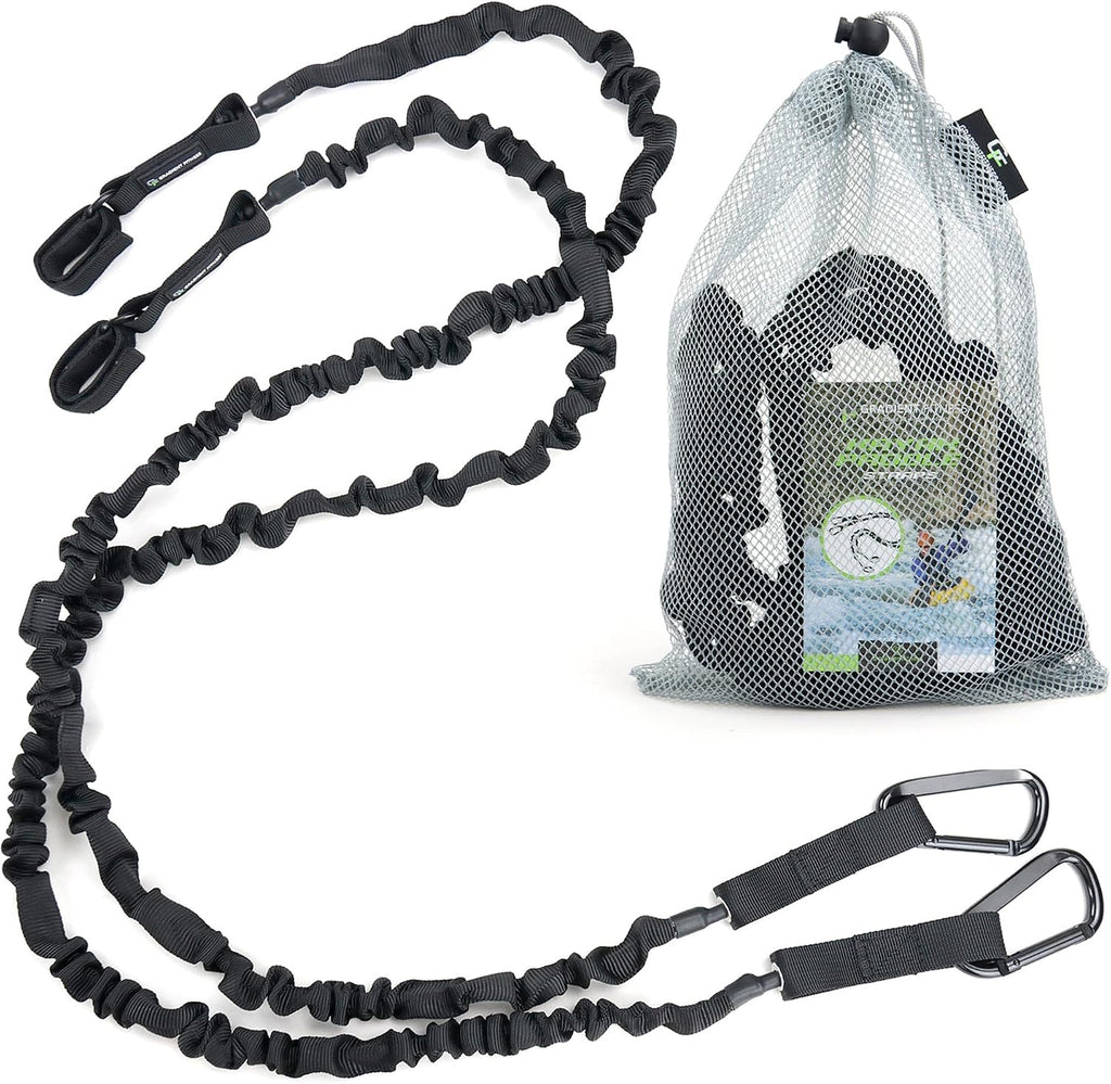 Gradient Fitness – Kayak Paddle Leash, Stretchable Bungee Cord w/Carabiner Clip