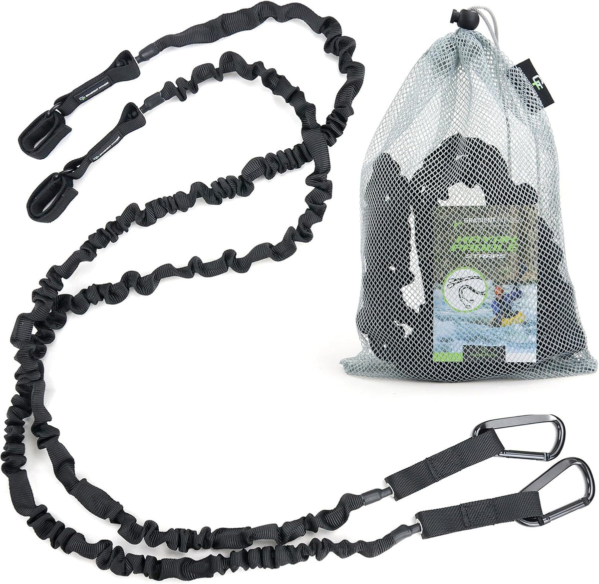 Gradient Fitness – Kayak Paddle Leash, Stretchable Bungee Cord w/Carabiner Clip
