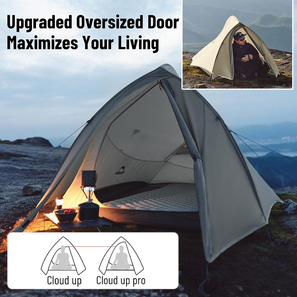 Naturehike Cloud up Pro Backpacking Tent for Camping, 1/2/3 Person