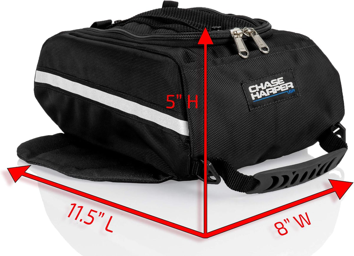 Chase Harper USA 1700M Black Mini Aeropac Magnetic Tank Bag - Water-Resistant, Industrial Grade Ballistic Nylon w/Thermo-Plastic Insert, Anti-Scratch Bottom, Super Strong Neodymium Magnets