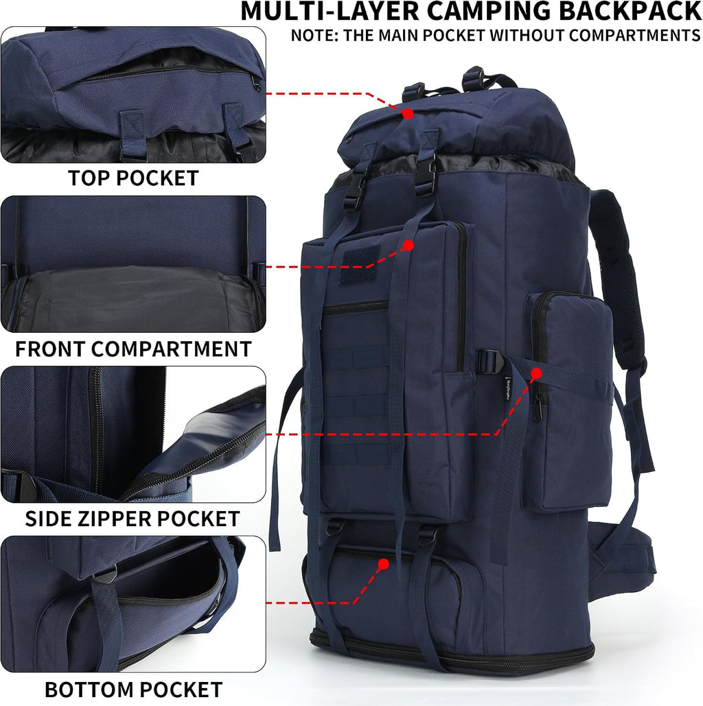 Hiking Backpack for Men 70L/100L Camping Backpack Military Rucksack Molle 3 Days Assault Pack for Climbing