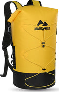 MARCHWAY Floating Roll Top Dry Bag, Flexible Lightweight TPU-coated Nylon Waterproof Backpack 20L/30L/40L with Padded Straps for Boating, Kayaking, Swimming, Hiking, Beach (Yellow, 30L)