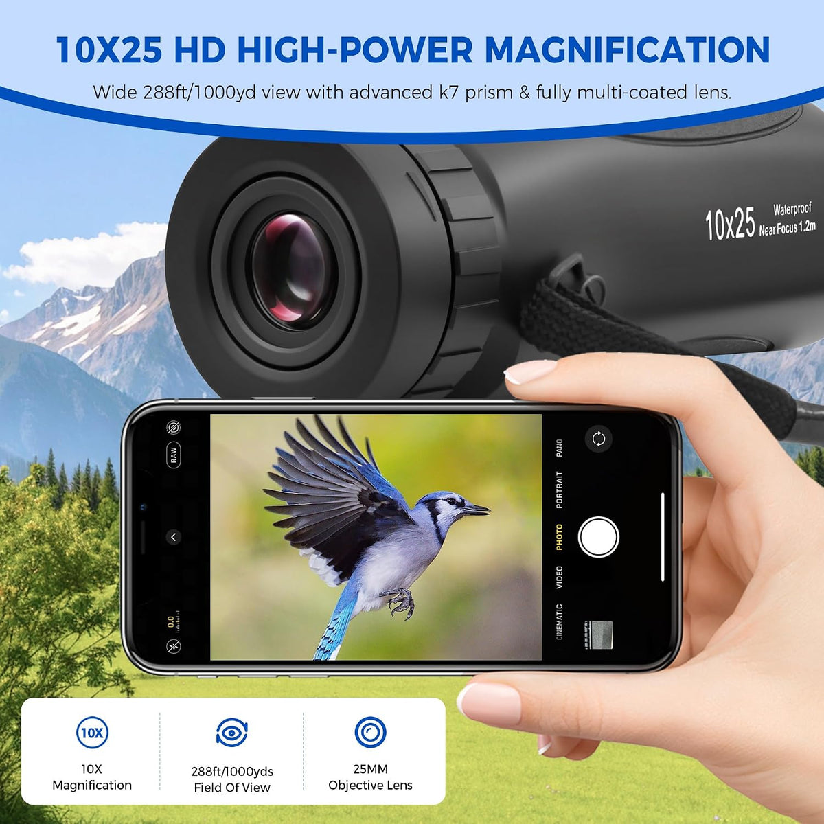 Astromania Monocular Telescope High Power Compact Monocular for Adult 10x25