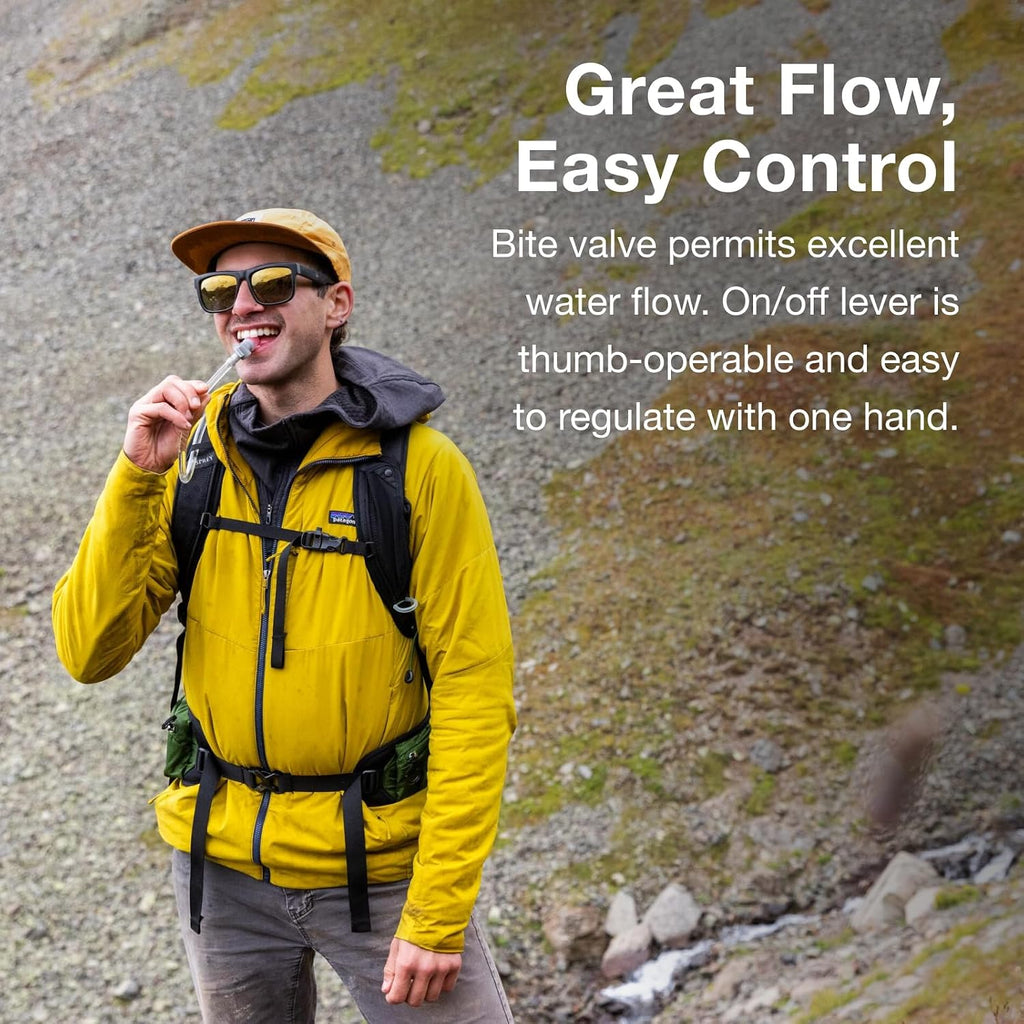 Osprey Hydraulics Backpack Water Reservoir with Bite Valve - BPA-Free, Leakproof Hydration Bladder with QuickConnect and Slide-Seal - Compatible with Most Hiking and Biking Packs