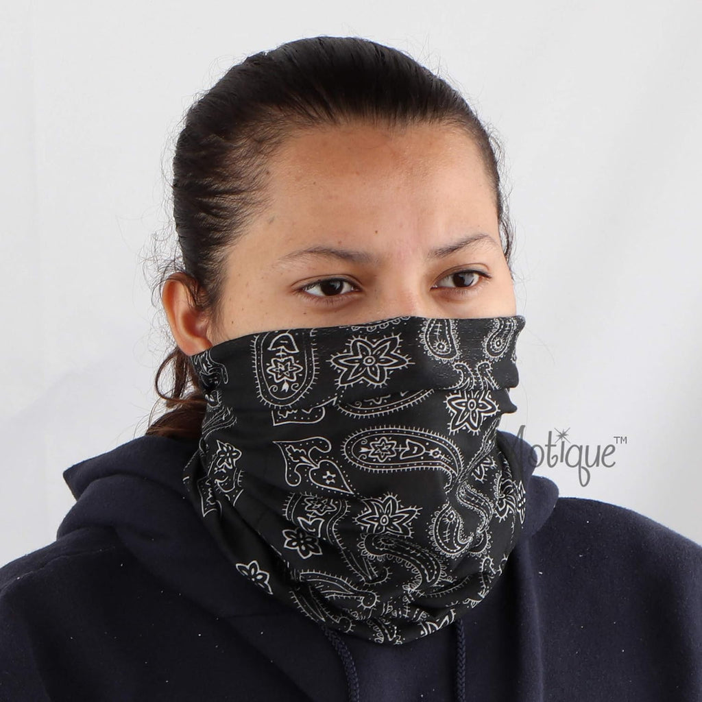 Set of 3 Paisley Bandana Neck Gaiter Tube Headwear Motorcycle Face Scarf
