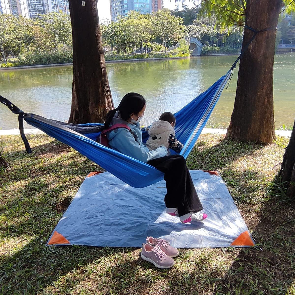 Pocket Picnic Blanket, Compact Lightweight Tarp for Camping | Foldable, Easy to Carry, Water Resistant Sandproof Washable Quick Dry Mat for Beach, Festival, Travel, Outdoor Recreation