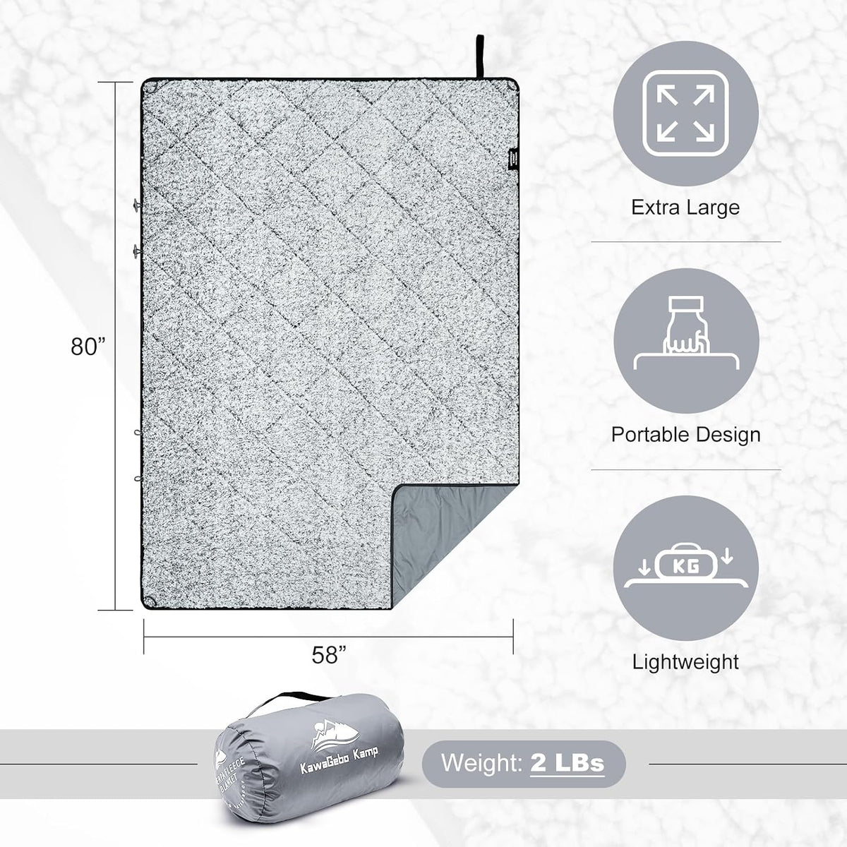 Sherpa Waterproof Outdoor Blanket 80" X 58"