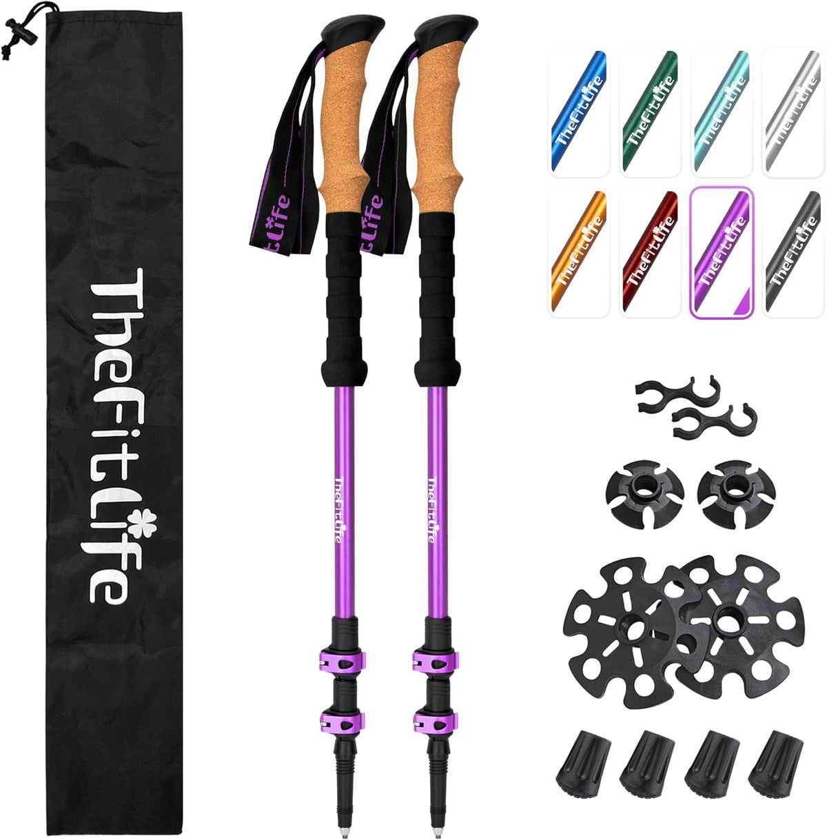 TheFitLife Durable 7075 Aluminum Trekking Poles, Walking Sticks for Hiking
