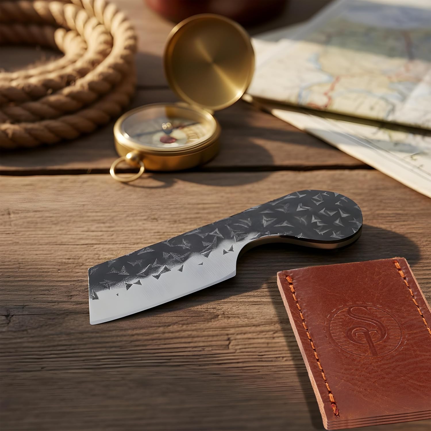 Southern Trapper Mini Pocket Knife Set of 2 with Leather Sheaths for EDC