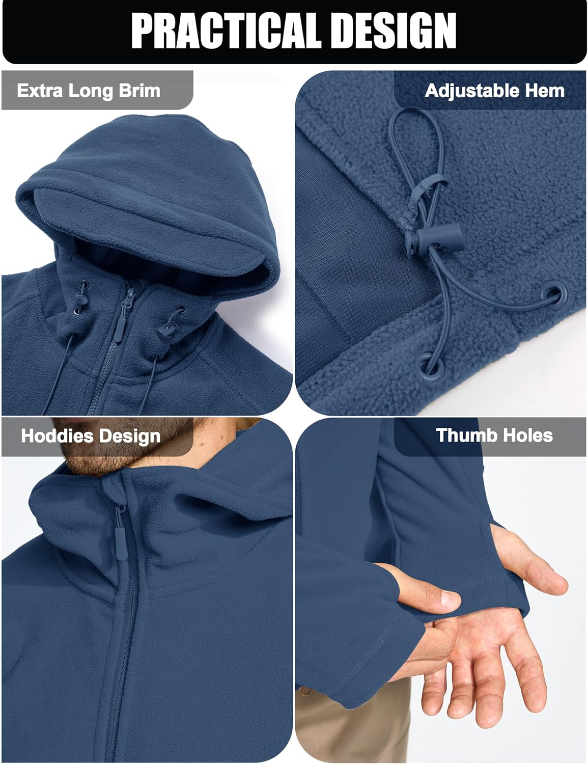 CRYSULLY Men's Military Tactical Sport Warm Fleece Hooded Outdoor Adventure Jacket Coats