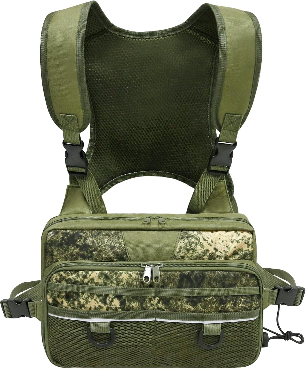 MYDAYS Fishing Chest Pack, Fly Fishing Bag for Men and Women, Tackle and Fly Boxes Storage Pack, Hunting Binocular Pack (Green)