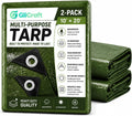 2 Pack 10 x 20 ft Army Green Tarps, 5.5 Mil Heavy Duty Waterproof Tarp