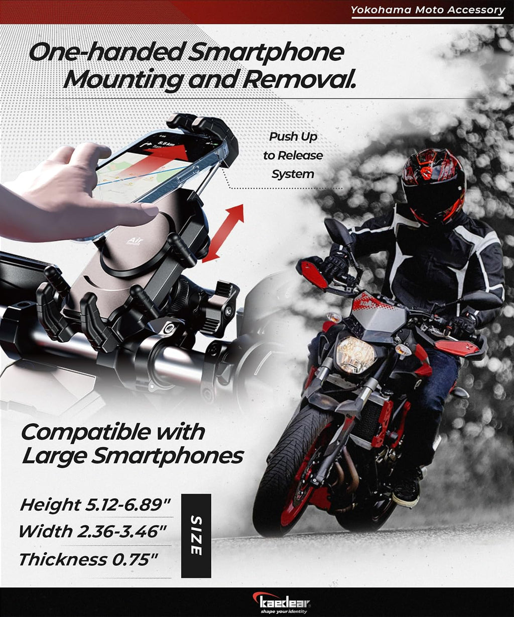 Kaedear Vibration-Resistant Motorcycle Phone Mount, KDR-M26C
