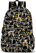 Funny Black Cat School Backpack for Girls Boys Bookbag, 17 Inch Animals Theme Laptop Back Pack for School Travel Hiking Camping